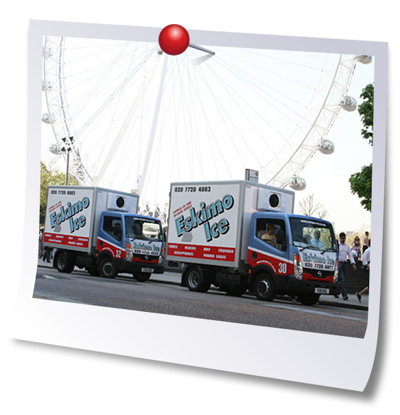 Suppliers of Ice vans in front of the London eye.